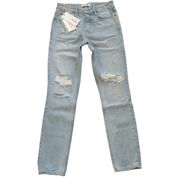 GRLFRND Karolina distressed skinny leg high waist jeans in Don't Speak Sz 25 NEW - Picture 1 of 8